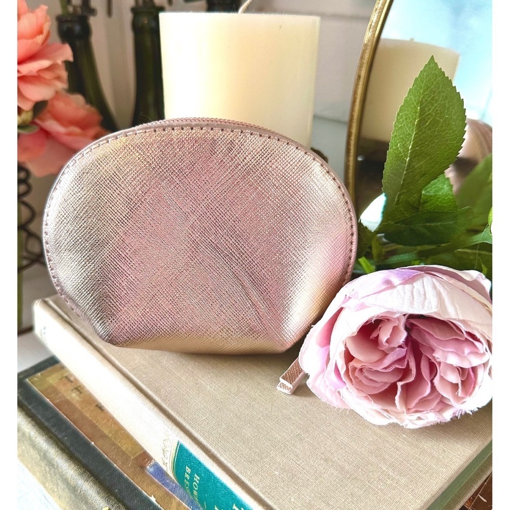Merona rose gold metallic coin pouch with zipper